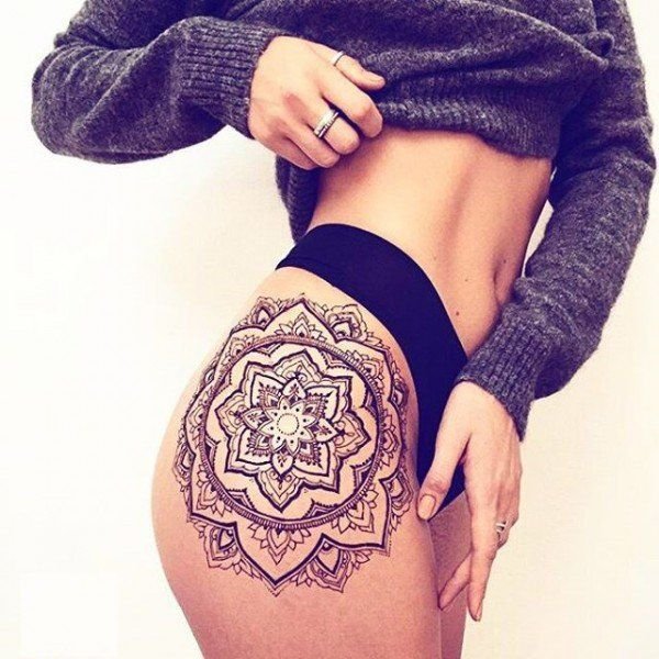 Mandala Thigh Tattoo