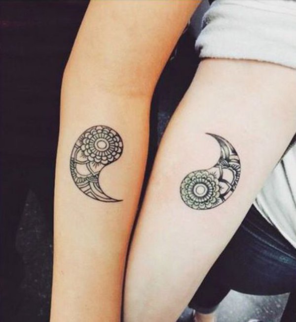 Yin And Yang Inspired Couple Tattoo