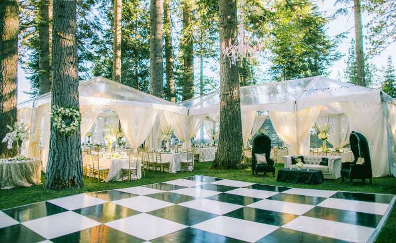 Tented Wedding with Checkerboard Dance Floor