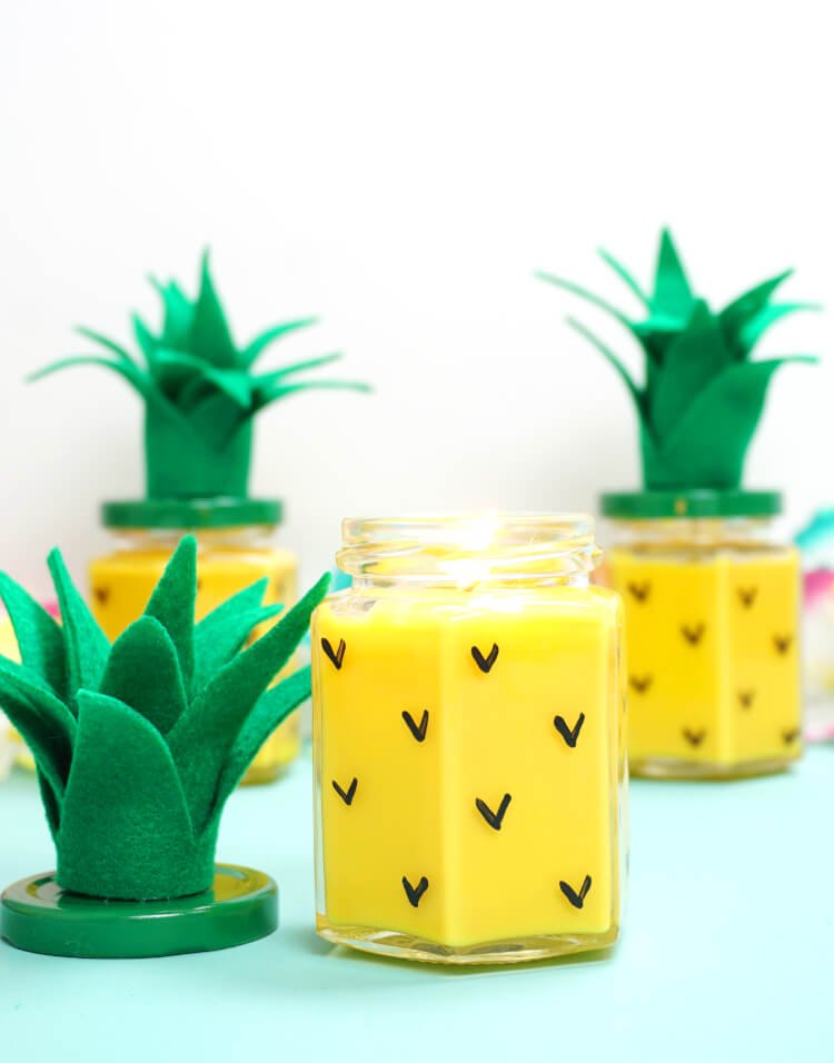 Easy DIY Pineapple Candles