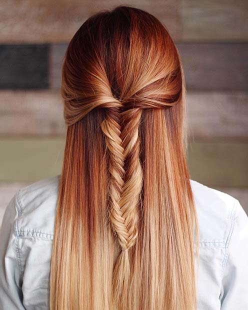Ombre Warm Coppery Red Tones