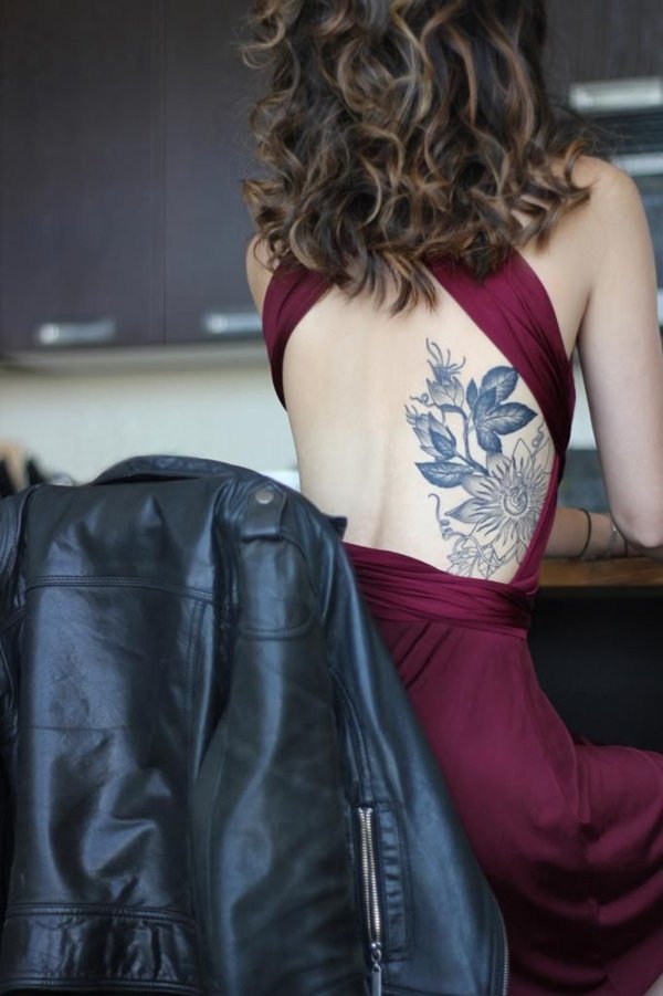 Passion flower tattoo