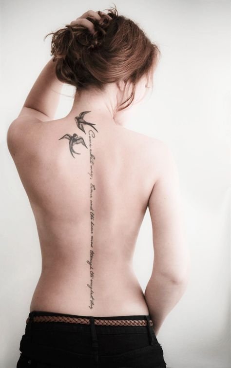 Spine Love Quote Tattoo