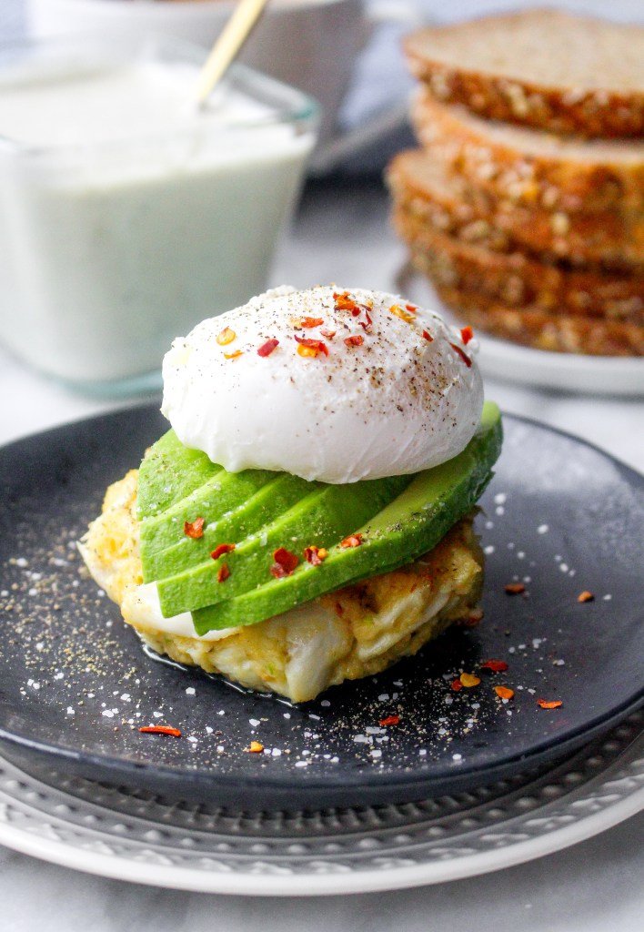 Crab Cake Stacks With Poached Eggs