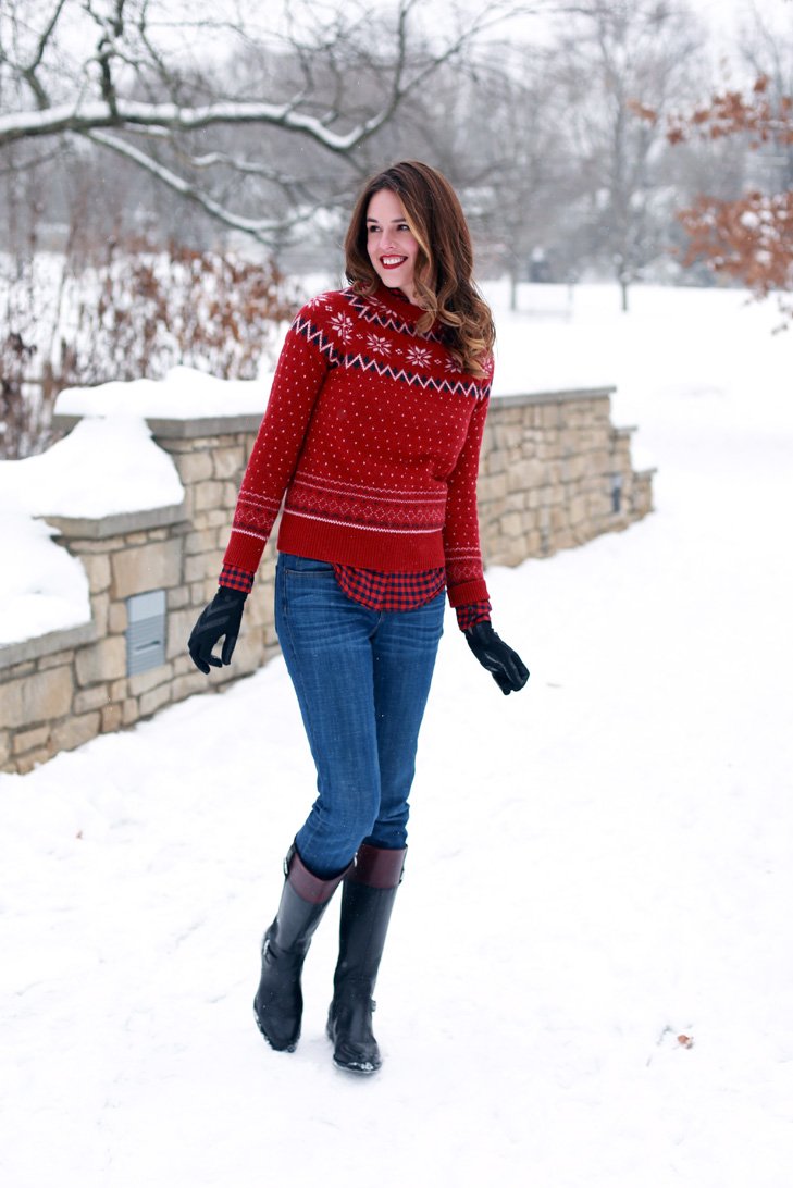 Red Sweater Jeans & Vintage Boots