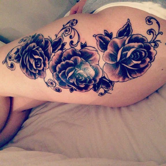 Spicy Thigh Tattoos for Girls