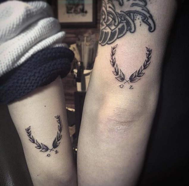 Wreath Couple Tattoos