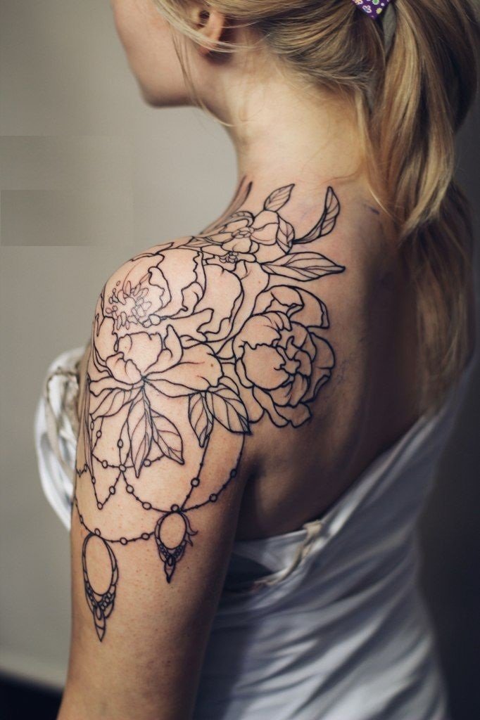 Vintage Flowers and Lace Tattoo