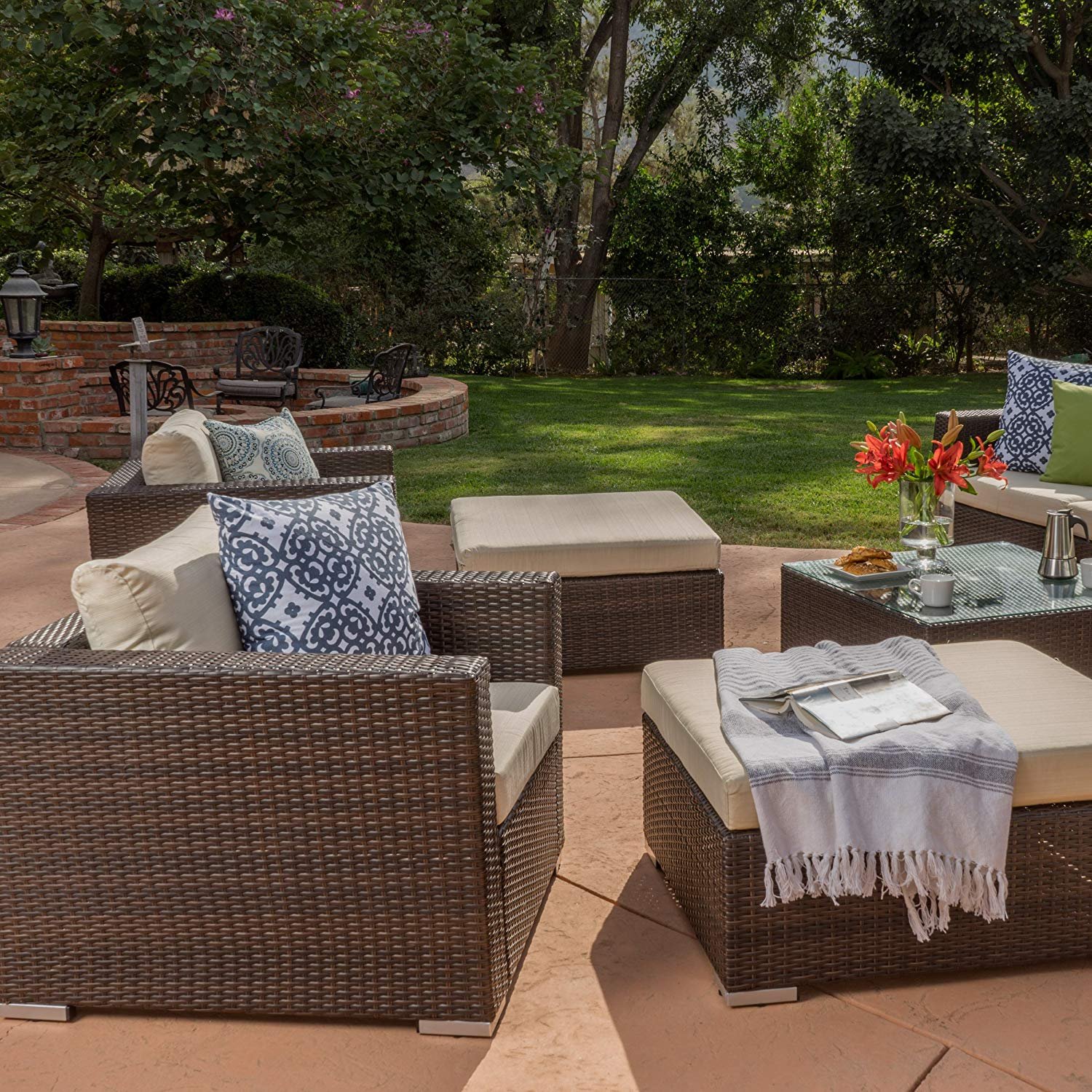 Outdoor Wicker Furniture Sectional Sofa Set