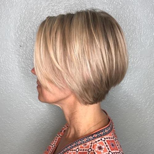 Rounded Bob With Stacked Nape